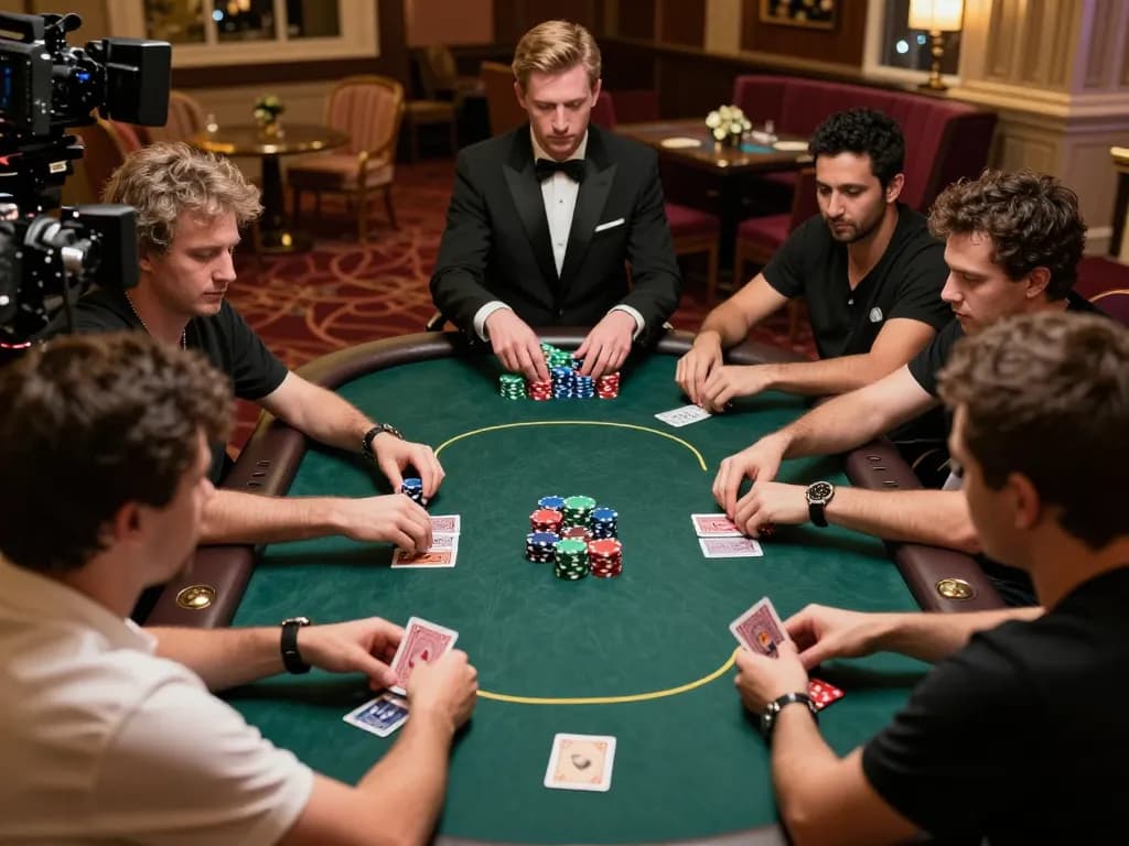 nk881 players engaged in strategic poker game with intense focus at upscale casino table.