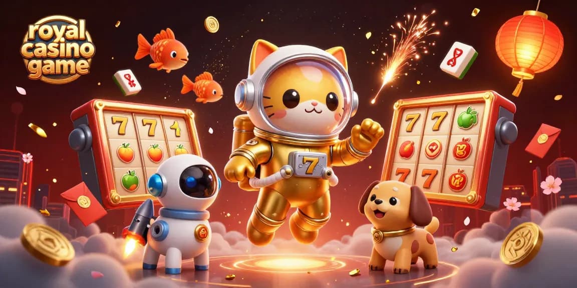 Experience the excitement of the royal casino game with dynamic slots and 3D characters in a vibrant atmosphere.