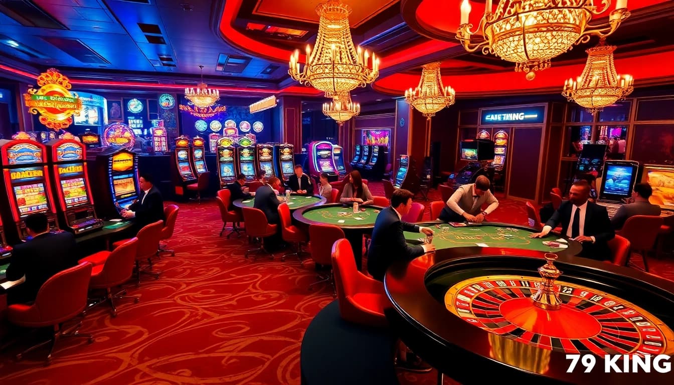 Experience the thrill of gambling with 79KING at a luxurious casino table.