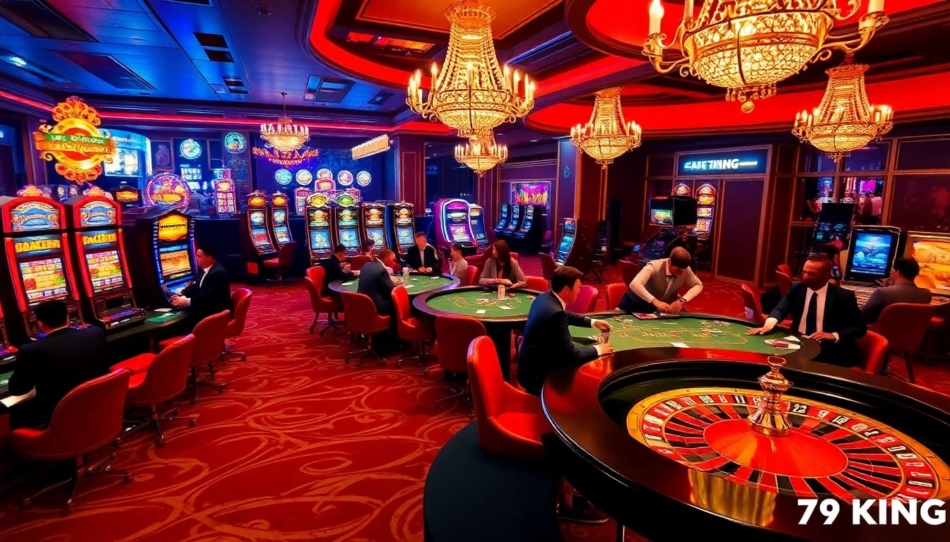 Experience the thrill of gambling with 79KING at a luxurious casino table.