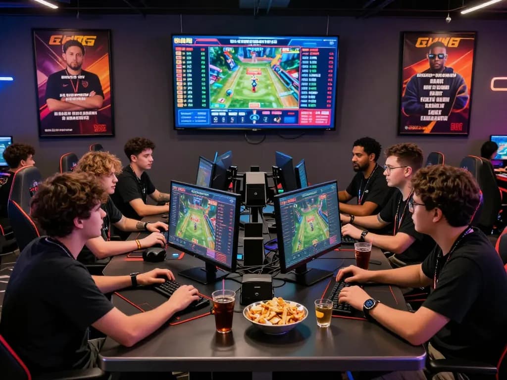 Engaged players discussing betting strategies in a vibrant rikbet online gaming hub.