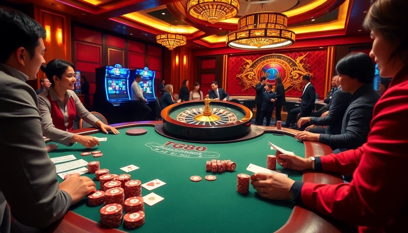Experience the thrill of gambling at TG88 with a luxurious casino atmosphere and vibrant gaming options.