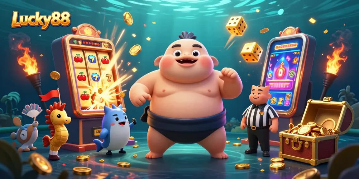 Experience thrilling Lucky88 slot action with vibrant characters and dynamic game elements in this lively scene.