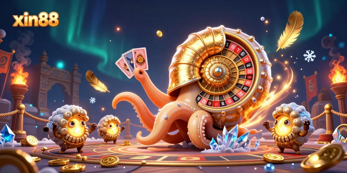 Engage in thrilling gameplay at xin88 with a vibrant 3D casino scene featuring a golden roulette wheel.