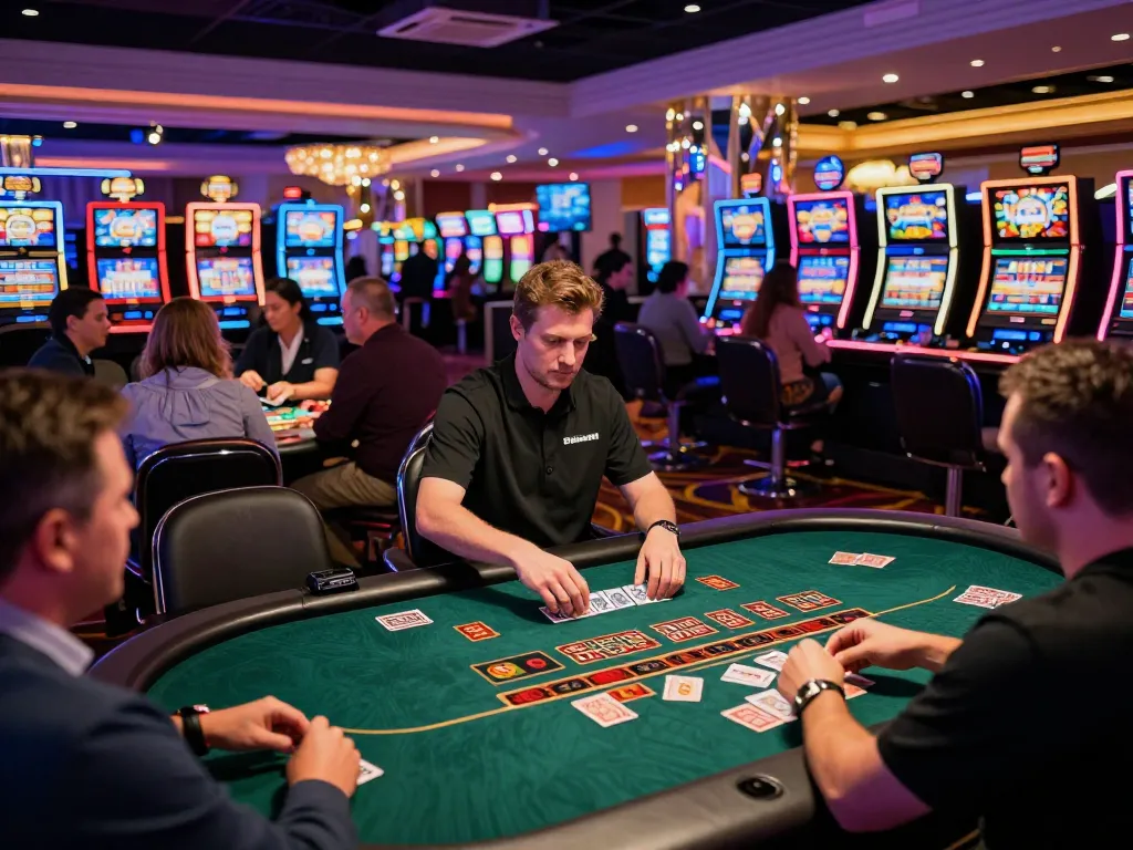 8day casino action showcasing vibrant blackjack gameplay with engaged players and exciting atmosphere