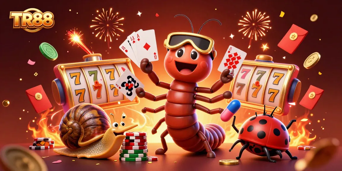 Experience the thrill of TR88 gaming with a vibrant illustration of a lively casino scene