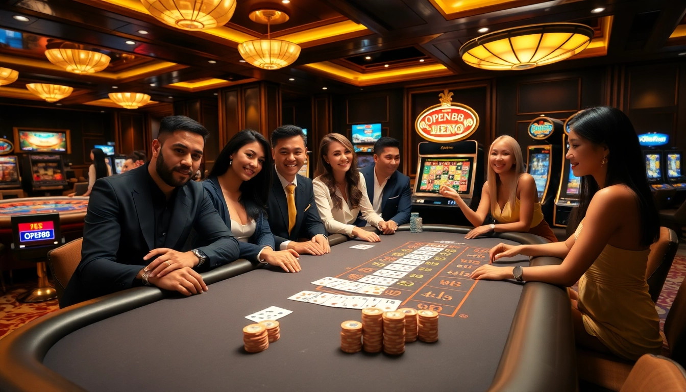 Experience the excitement of OPEN88 with players winning at casino tables and slot machines.