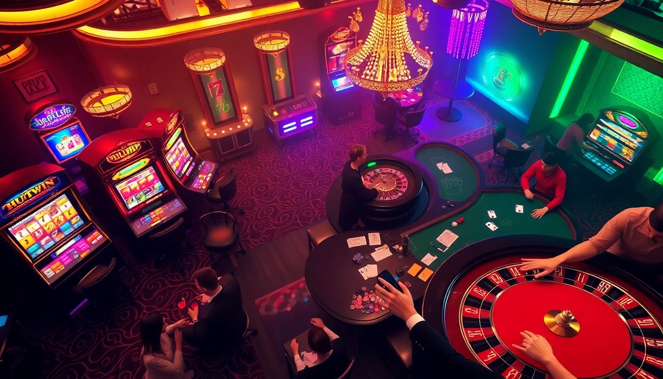 Engaging players enjoy a thrilling KUWIN casino experience with dynamic games and vibrant atmosphere.