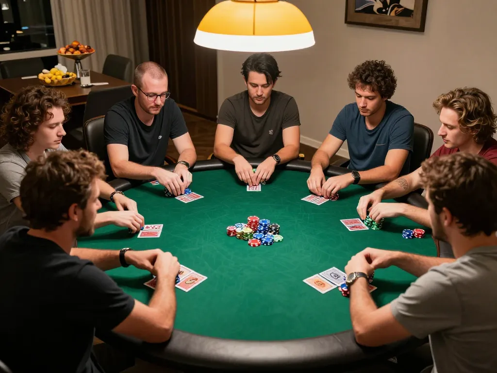 Engaging moment at trang chủ 98win poker night with players strategizing and enjoying friendly competition.