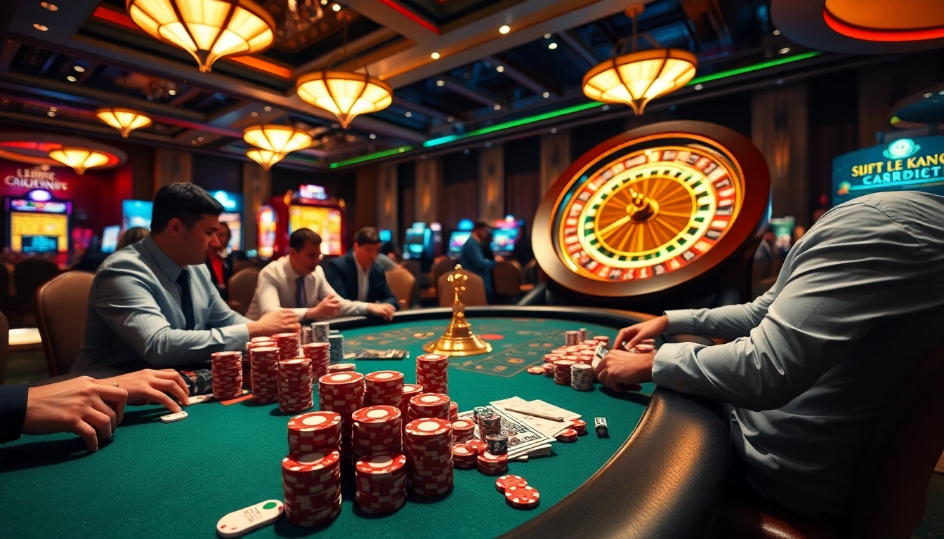 Thrilling casino atmosphere with players immersed at vvjl11 com poker tables and vibrant roulette.