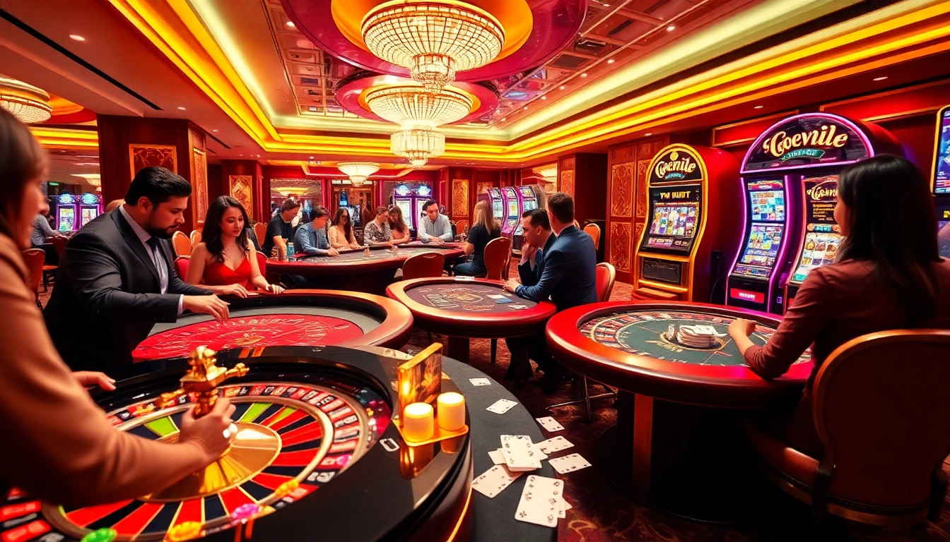 Experience the thrill of Đăng Ký Nhà Cái 68VIP at a dazzling casino atmosphere with roulette and poker games.