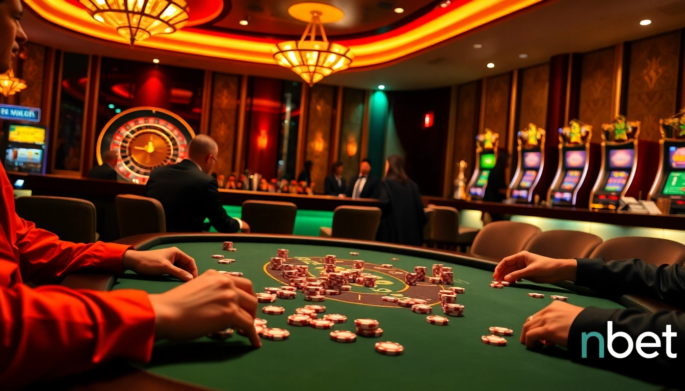 Engaged players at a luxurious poker table embody the thrill of nbet net gaming experience.