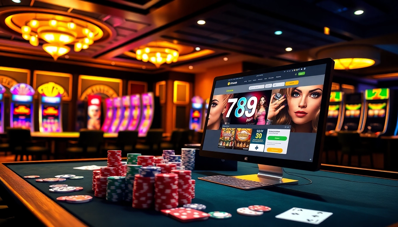 An exciting gaming scene at 789p, featuring vibrant casino tables and engaging online interfaces.