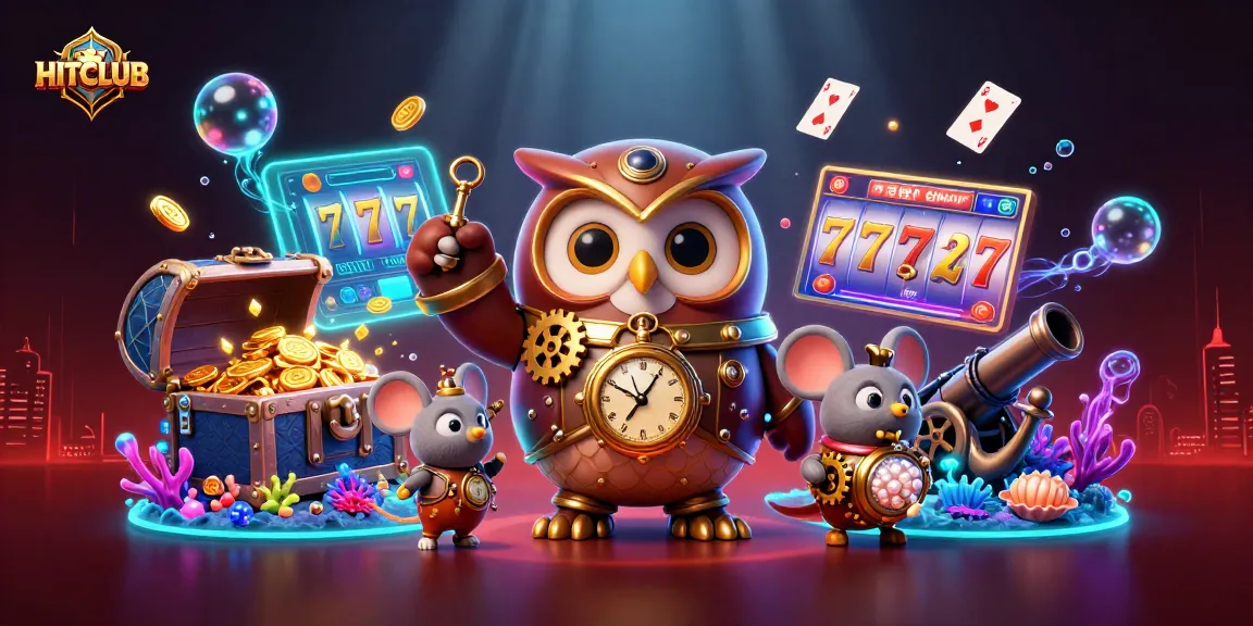 Experience HITCLUB's vibrant 3D casino world with steampunk elements and rich game visuals.