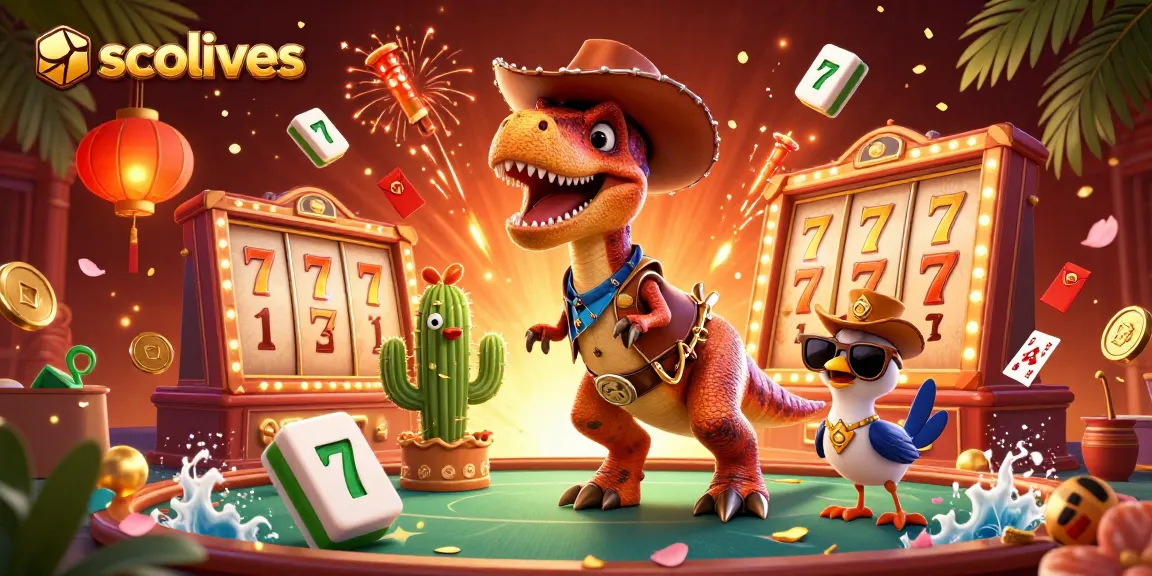 Socolives elevates your gaming experience with vibrant 3D casino elements and engaging dinosaur characters.