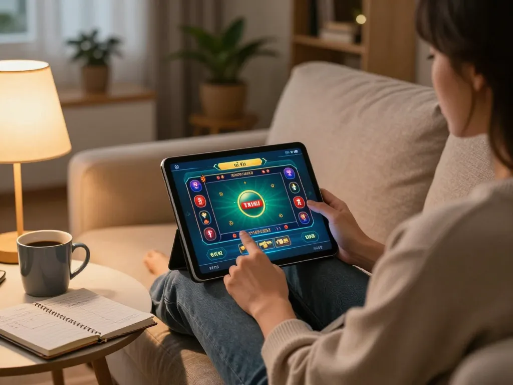 Engaging with the app tài xỉu for online gaming in a comfortable home setting.