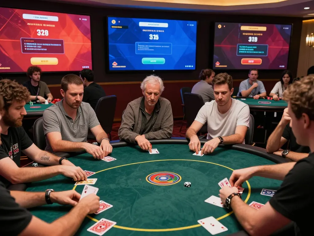 Players engaging in exciting online poker at trang chủ 79king, showcasing strategic gameplay.