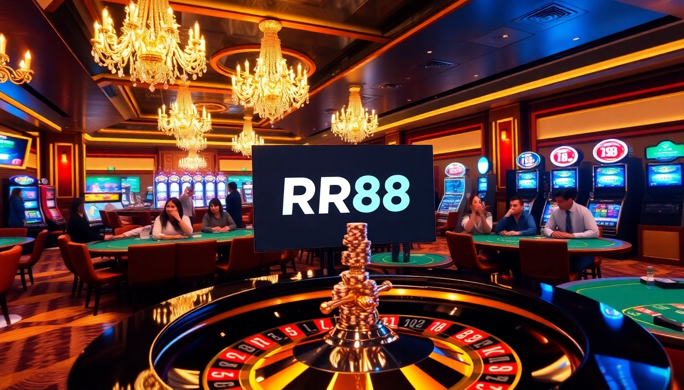 Excited gamblers enjoying their luck at https://urr88.com/ with vibrant casino games in view.