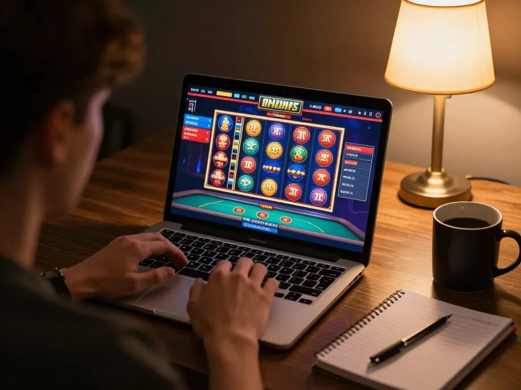 Engaging online gaming scene at https://gnk88.com/ with player focused on strategic casino gameplay.