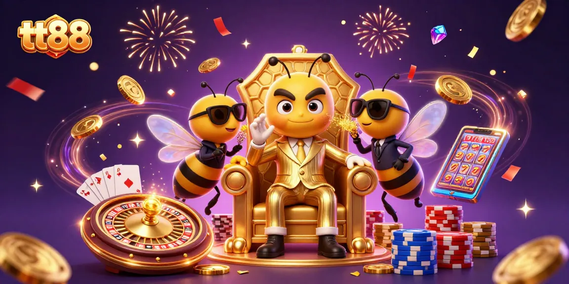 Experience thrilling wins at tt88 with a vibrant casino scene featuring dynamic characters and exciting game elements.