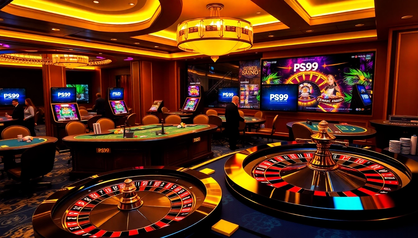 Experience thrilling gameplay at PS99, featuring an exciting roulette table and vibrant casino atmosphere.