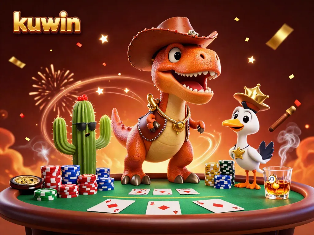 Kuwin offers thrilling gaming at a vibrant poker scene with animated characters and rich casino elements.