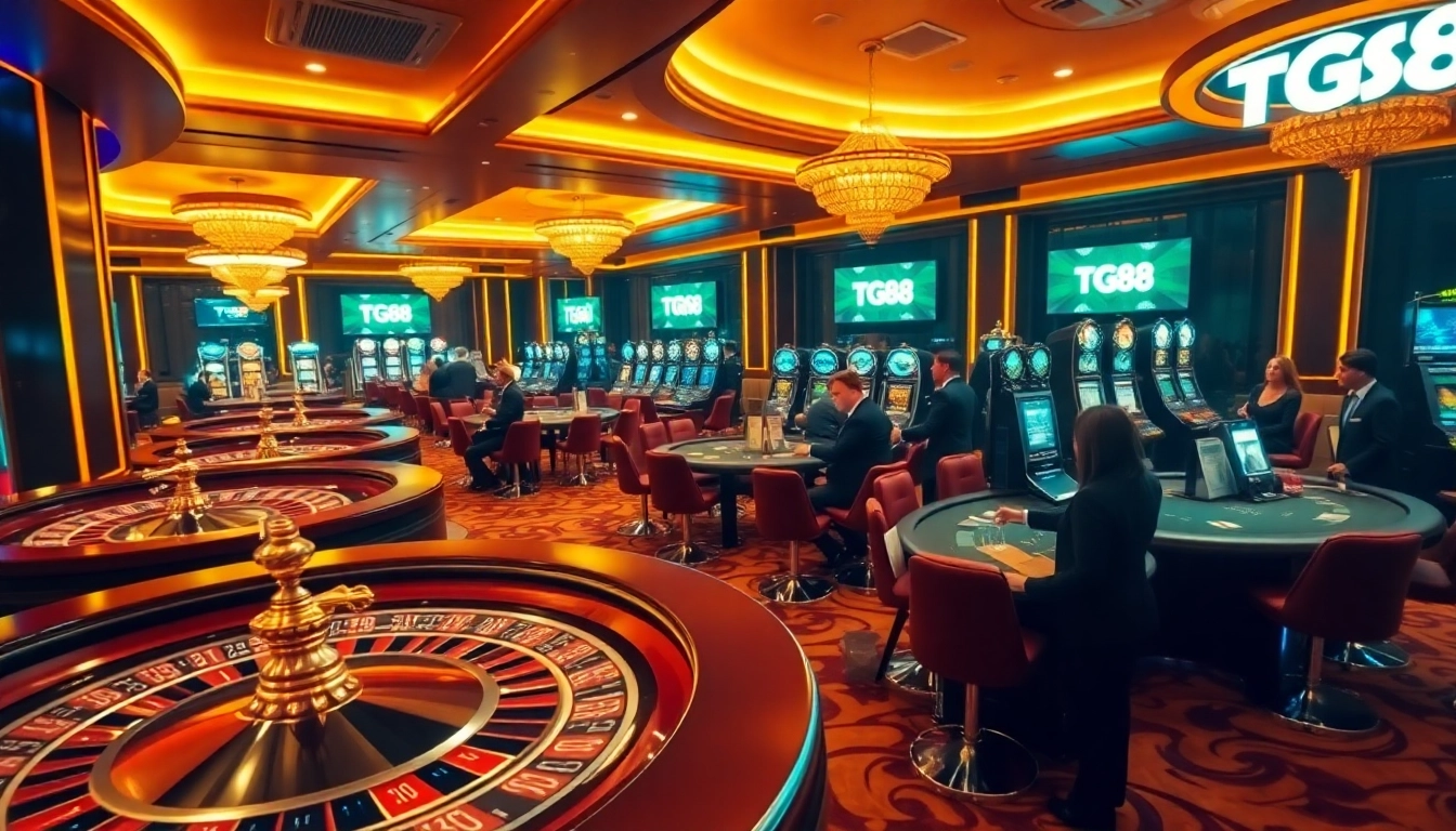 Experience the excitement of TG88 as players enjoy a vibrant casino atmosphere.