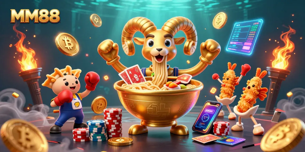 Experience thrilling gameplay at MM88 with dynamic card dealing by a giant ramen bowl and crypto elements.