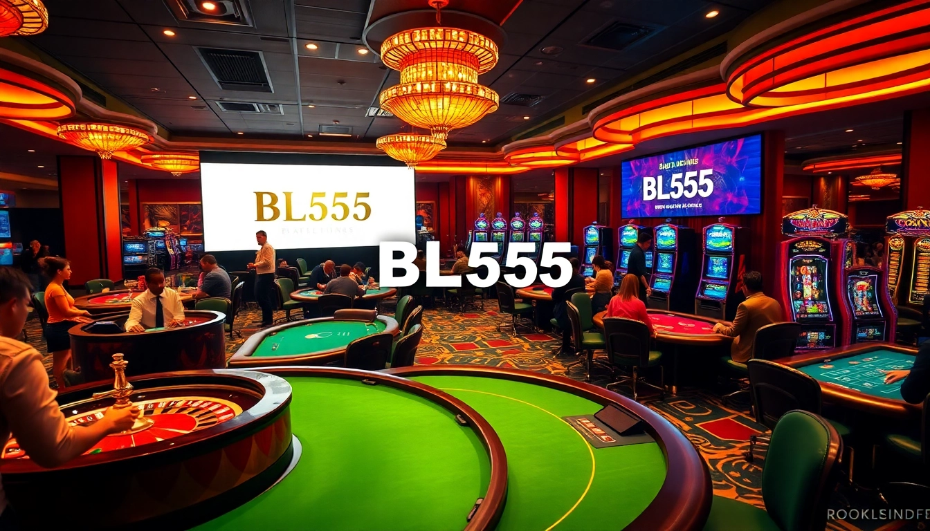 BL555 casino players enjoying table games and slots in a vibrant atmosphere.