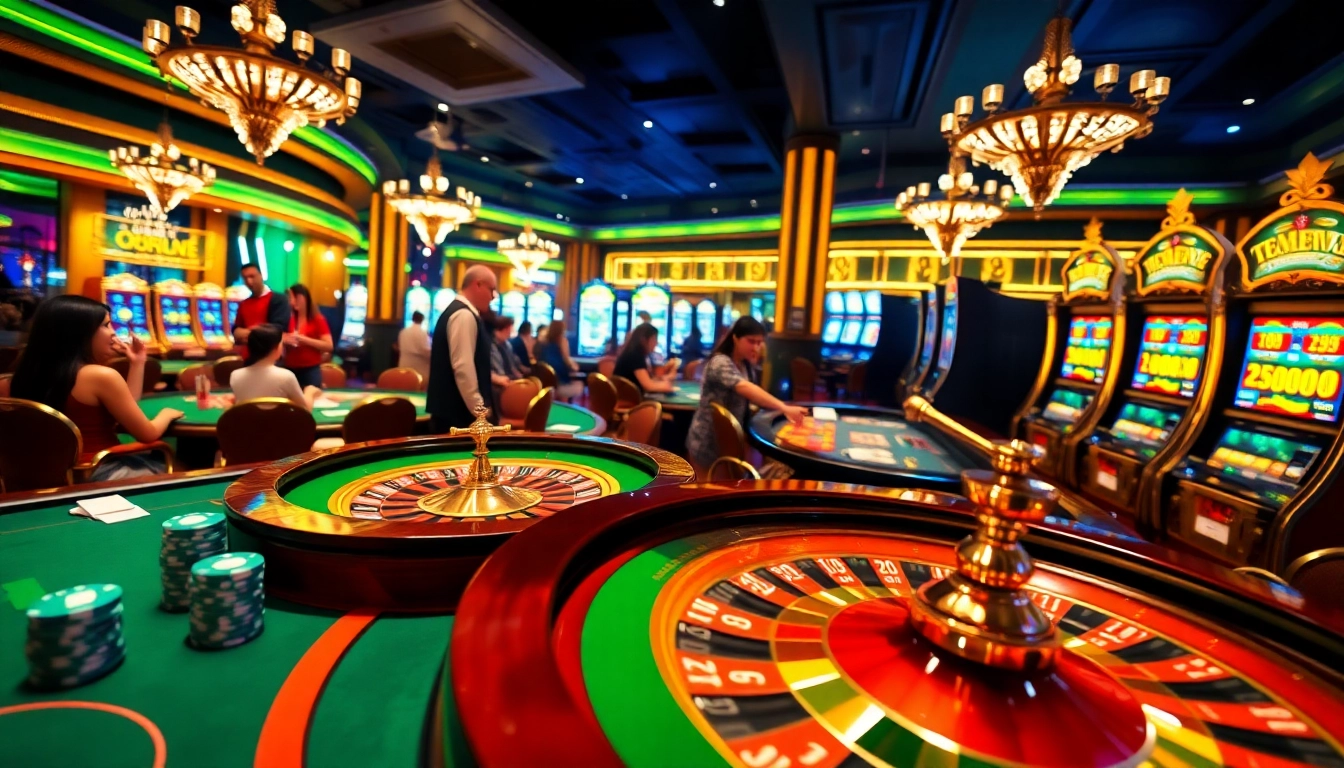 Experience the thrill of gambling at https://bet88best.com/ with vibrant casino visuals of tables and machines.