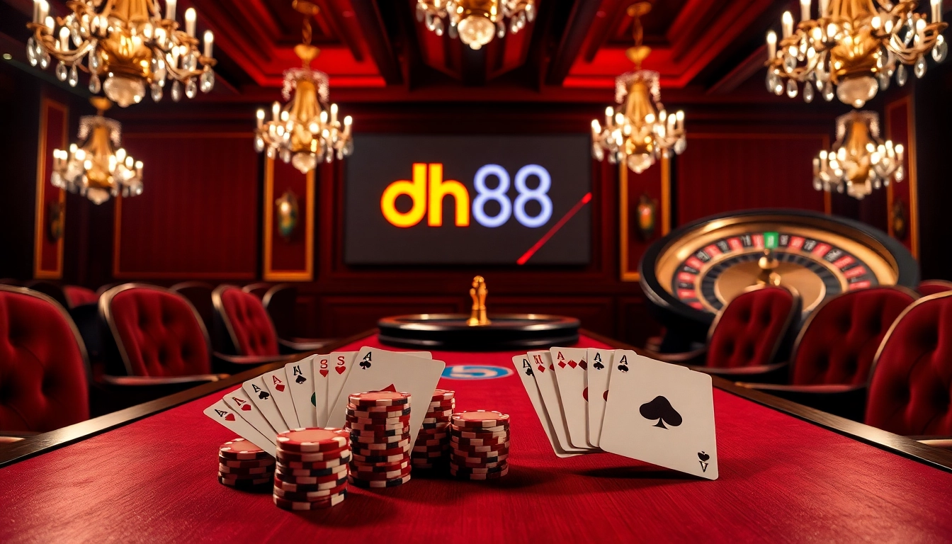 Dive into an exciting game of poker at the dh88 casino table surrounded by glamour and innovation.