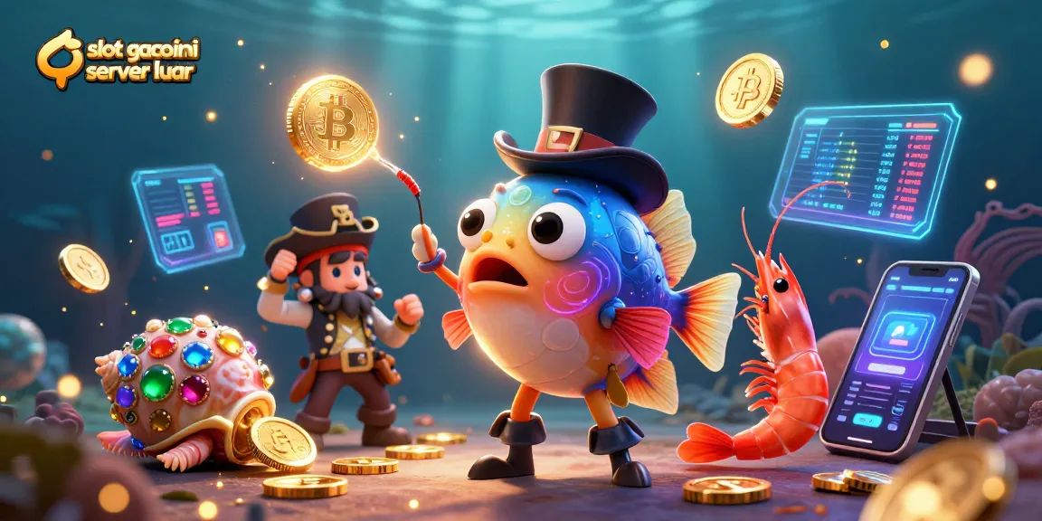 Spin and win at slot gacor hari ini server luar with vibrant underwater characters and cryptocurrency elements.