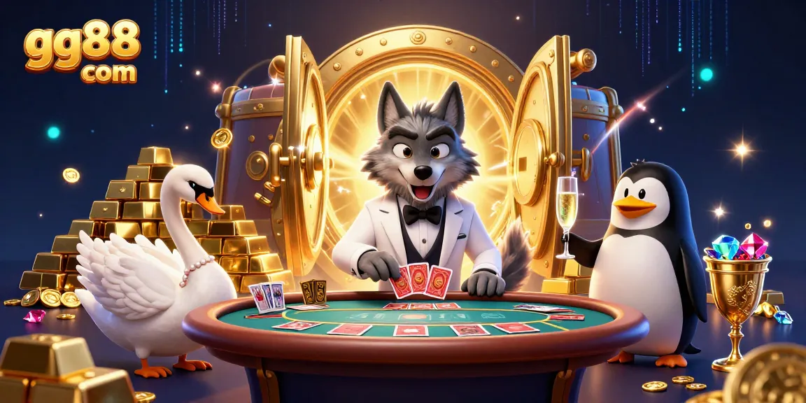 Experience fun at gg88 com with friendly characters at a lively baccarat scene.