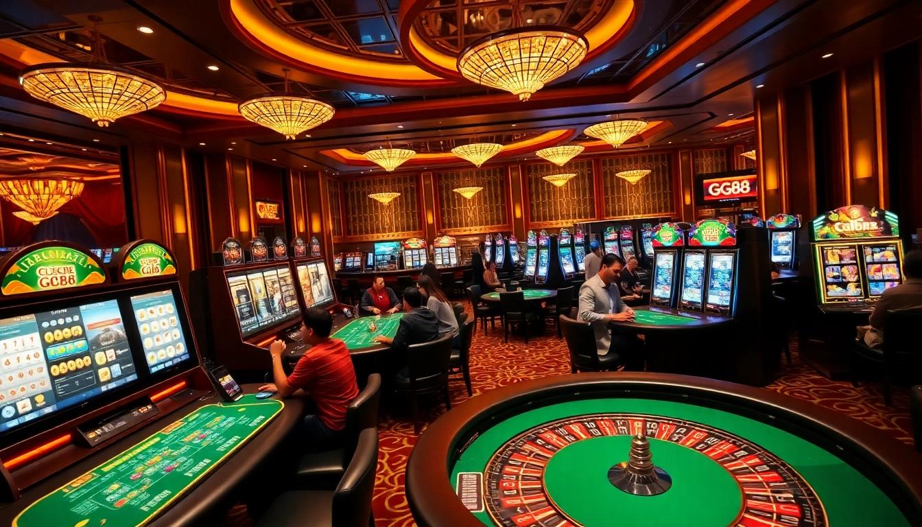 Experience the thrill of gaming with GG88 at a vibrant casino table.