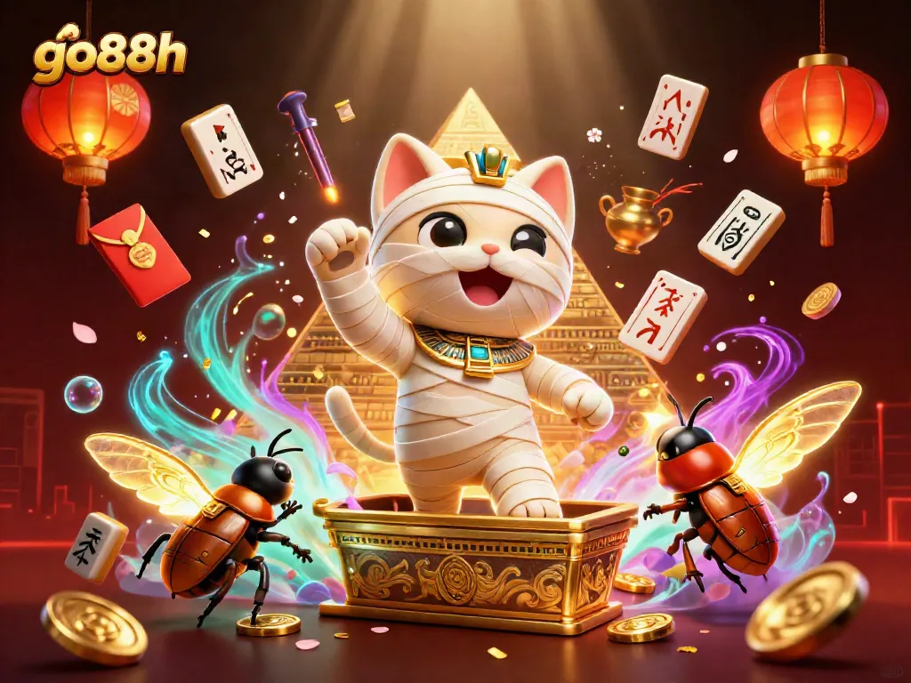 Engage with go88h's thrilling gaming adventure featuring a vibrant Egyptian-themed casino scene.