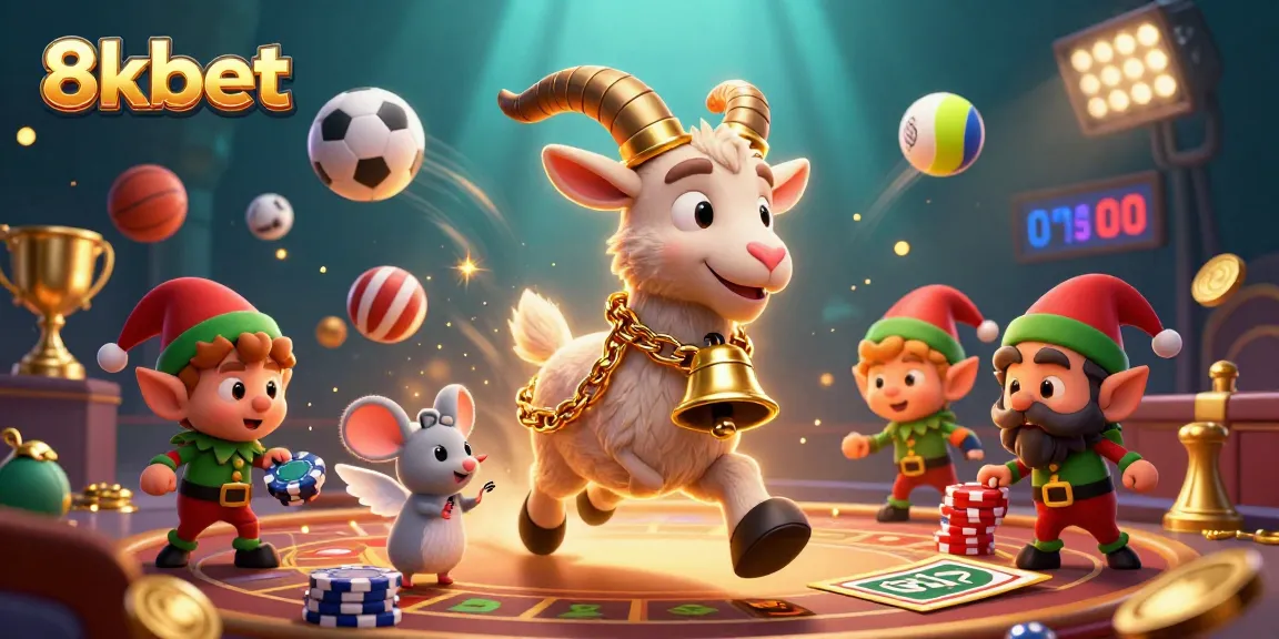 Bet and win big at 8kbet's lively casino featuring creative characters and vibrant game elements.