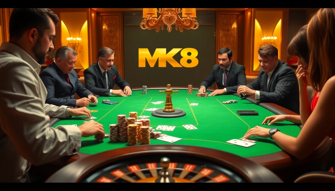 Experience thrilling poker action at a luxurious casino table featuring MK8-themed elements.