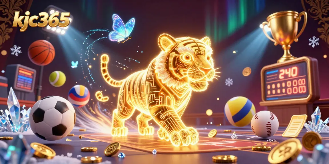 Engage in thrilling gameplay at kjc365 with the dazzling golden tiger amidst a vibrant casino.