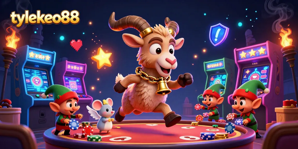 Experience thrilling gameplay at tylekeo88 with festive Krampus and mischievous gremlins in a vibrant casino.