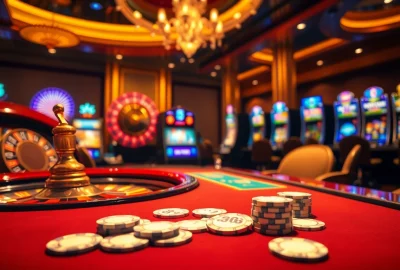 Experience the thrill of sv66 gaming with vibrant poker chips and a roulette table