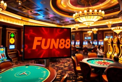 Experience the thrill of online gaming with Fun88 link at a vibrant casino setup.