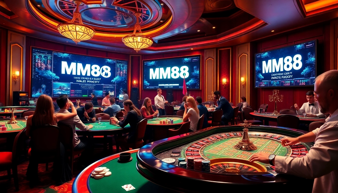 Experience the thrill of gambling at https://mm88.vin/ with high-stakes poker on an elegant casino table.