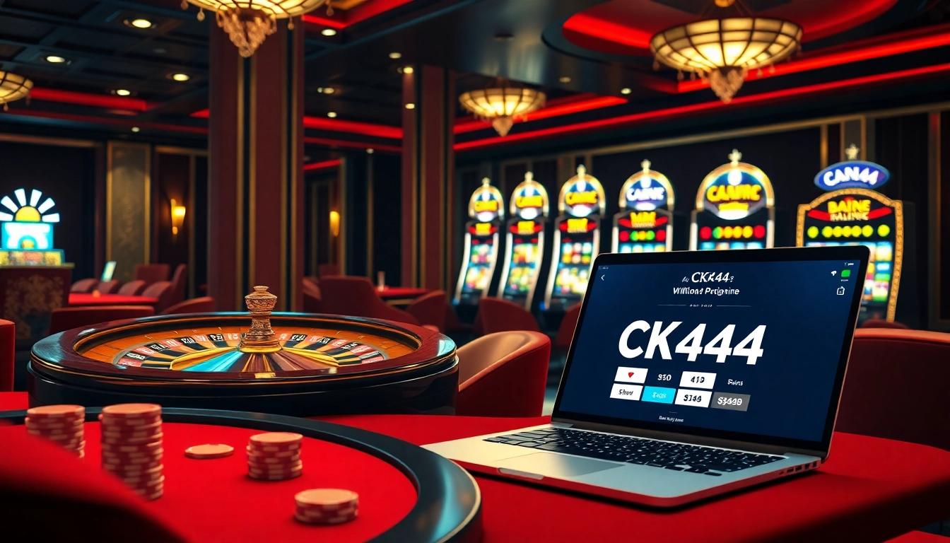 CK444 casino experience featuring vibrant roulette wheel and sleek gaming interface.