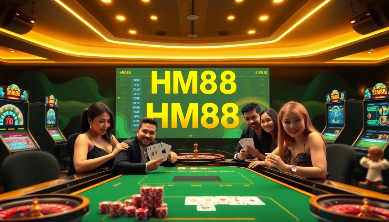 HM88 casino table showcasing professional poker play with dynamic betting chips and cards