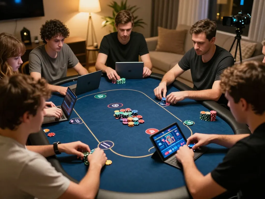 Engaged players enjoying poker at HIT CLUB online, showcasing an exciting gaming atmosphere.