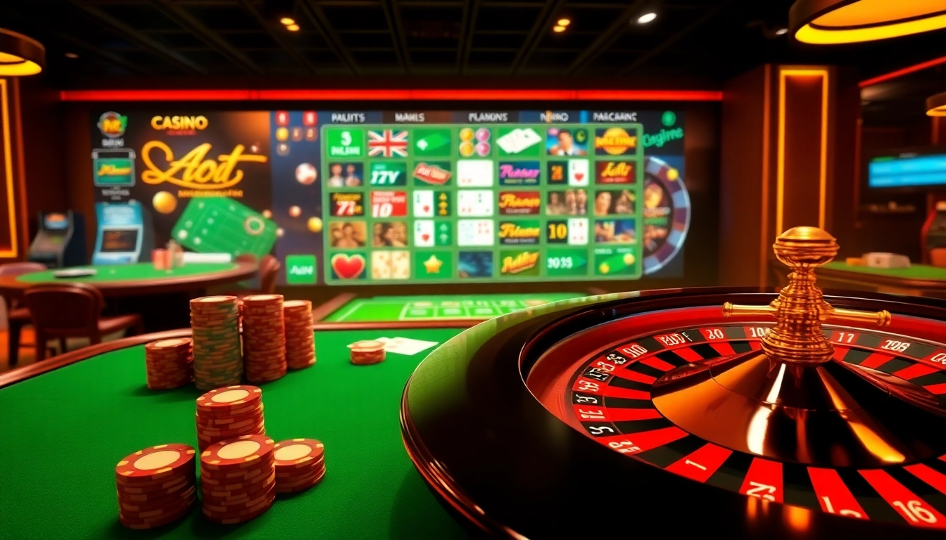 Experience high-stakes gaming at http://aalo789.in.net/ with vibrant casino tables, roulette wheels, and poker chips.