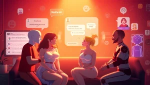 Engaging NSFW AI platforms showcasing vibrant character interactions and technology.