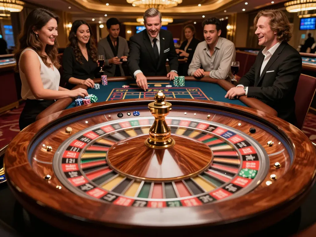 Engaged players at nhà cái 58win's roulette table, highlighting excitement in gameplay.