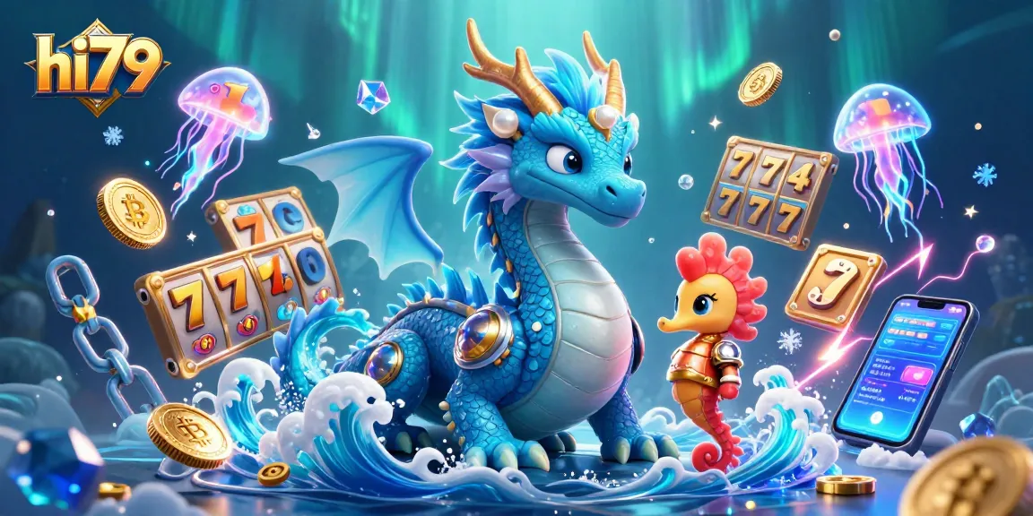 Experience thrilling gameplay and magical adventures at hi79 with an azure water dragon and seahorse knight.